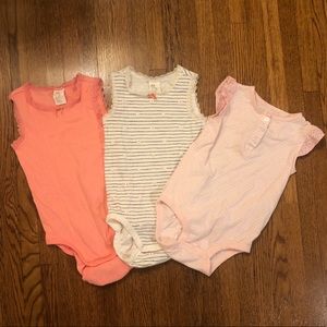 set of 3 onesies - h&m and carter’s 18-24 months